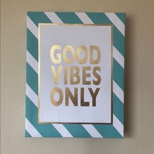 White and Aqua Canvas Wall Hanging